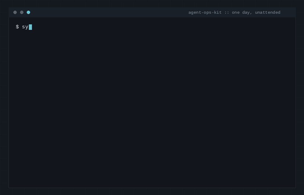 Real session log replay from the agent this repo describes